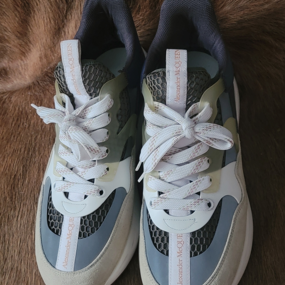 Alexander McQueen White and Gray Sneakers